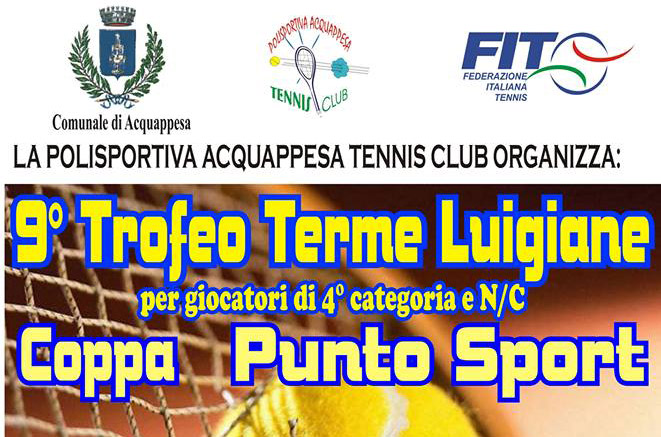 Pol. Acquappesa: 9° Torneo Terme Luigiane Coppa Punto Sport – 4ª cat. Singolare Maschile