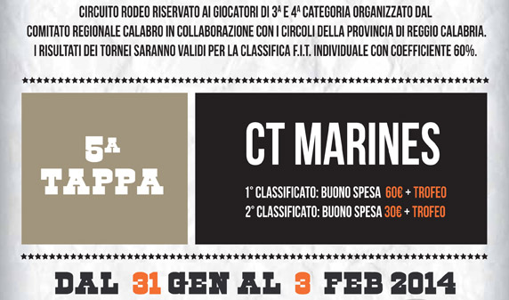5ª Tappa Rodeo MisterTennis 2014 – Marines Gioia Tauro (RC) dal 31Gennaio al 2 Febbraio 2014