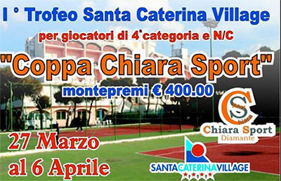 TC Mach Ball Scalea: organizza 1° Trofeo Santa Caterina Village dal 27 marzo al 6 aprile 2014 -S/M IV cat.