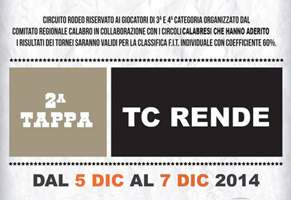 Circuito Rodeo Mistertennis.com 2015: 2ª Tappa – 3ª Categoria – TC Rende – Singolare Maschile
