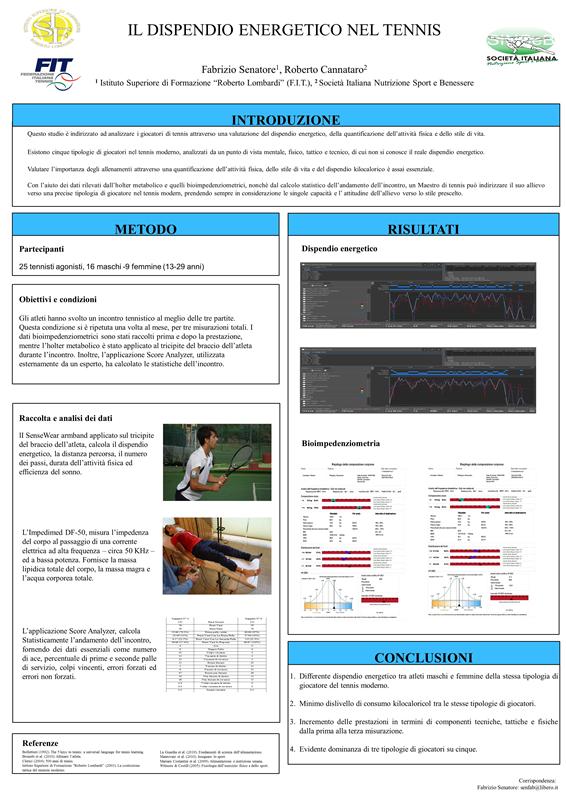 Il Dispendio Energetico nel Tennis a cura di Fabrizio Senatore