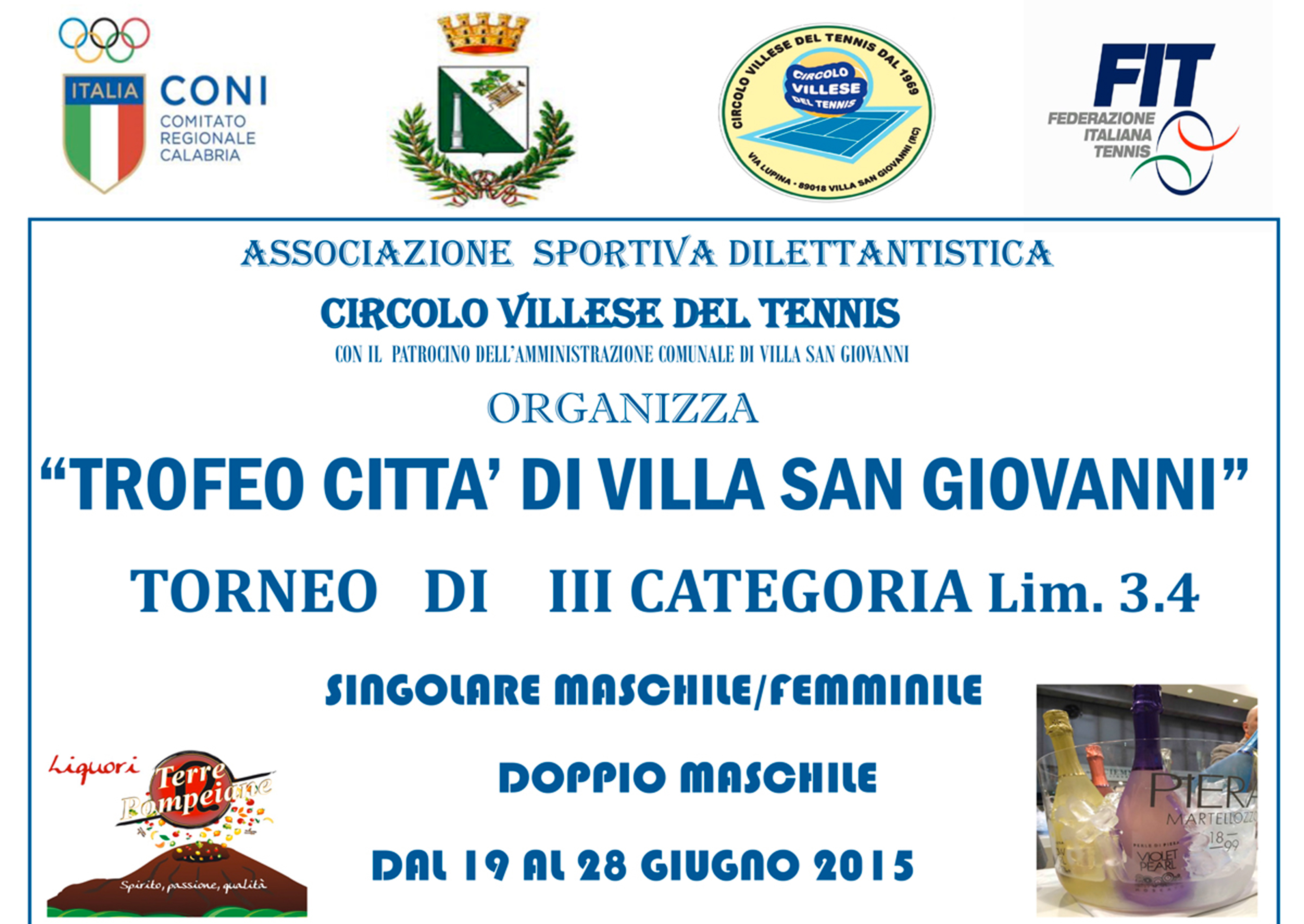 Circolo Villese del Tennis: Trofeo Città di Villa San Giovanni 3ª cat. Lim. 3.4 – S/M-F D/M