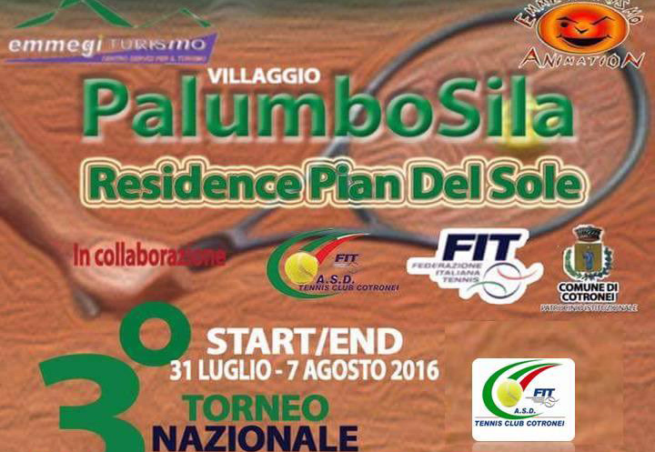 TC Cotronei: III Torneo Palumbo Sila – IV Categoria Singolare M/F dal 31 luglio al 7 agosto 2016