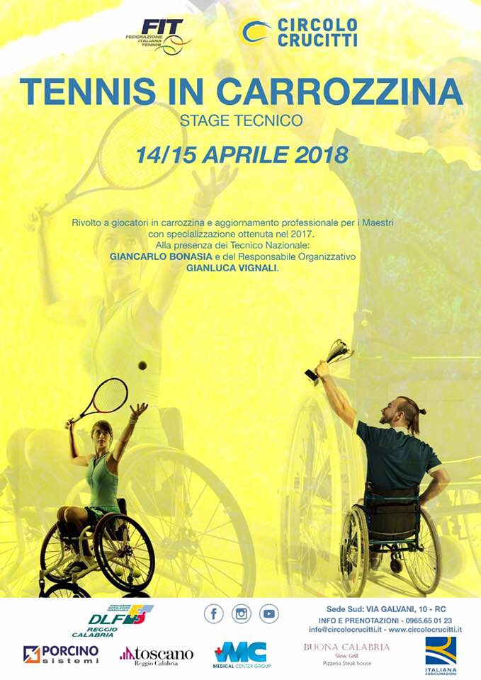 Circolo Tennis Crucitti (RC): TENNIS IN CARROZZINA < Stage Tecnico > 14/15 APRILE 2018