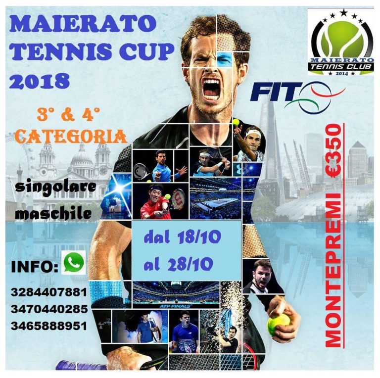 TC Maierato: Maierato Tennis Cup 2018 – Torneo III / IV Categoria 18/28 Ottobre 2018