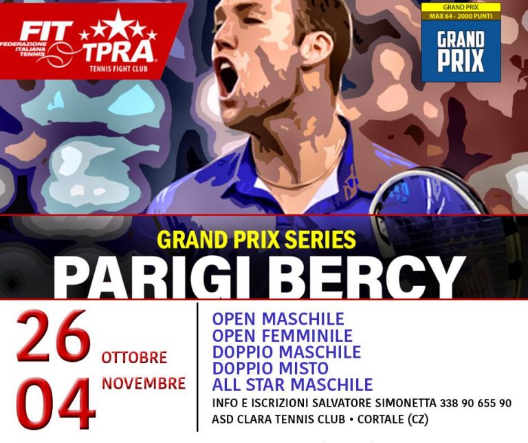 Asd Clara Tennis Club Cortale (CZ) Fit Tpra – Gran Prix Parigi Bercy 26 Ottobre / 04 Novembre 2018