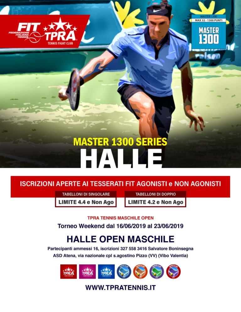 Fit / TPRA: Master 1300 Halle – ASD ATENA Pizzo (VV) Torneo Weekend dal 16/06/2016 al 23/06/2016