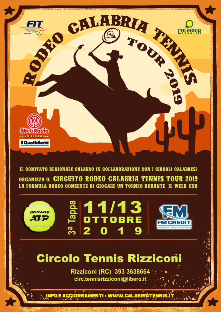 Circuito Rodeo Calabria Tennis 2019 – 3^ Tappa 11/13 Ottobre Circolo Tennis Rizziconi (RC)