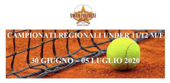 CT Rocco Polimeni: Campionati regionali individuali UNDER 11/12 M/F 30 Giugno / 5 Luglio 2020