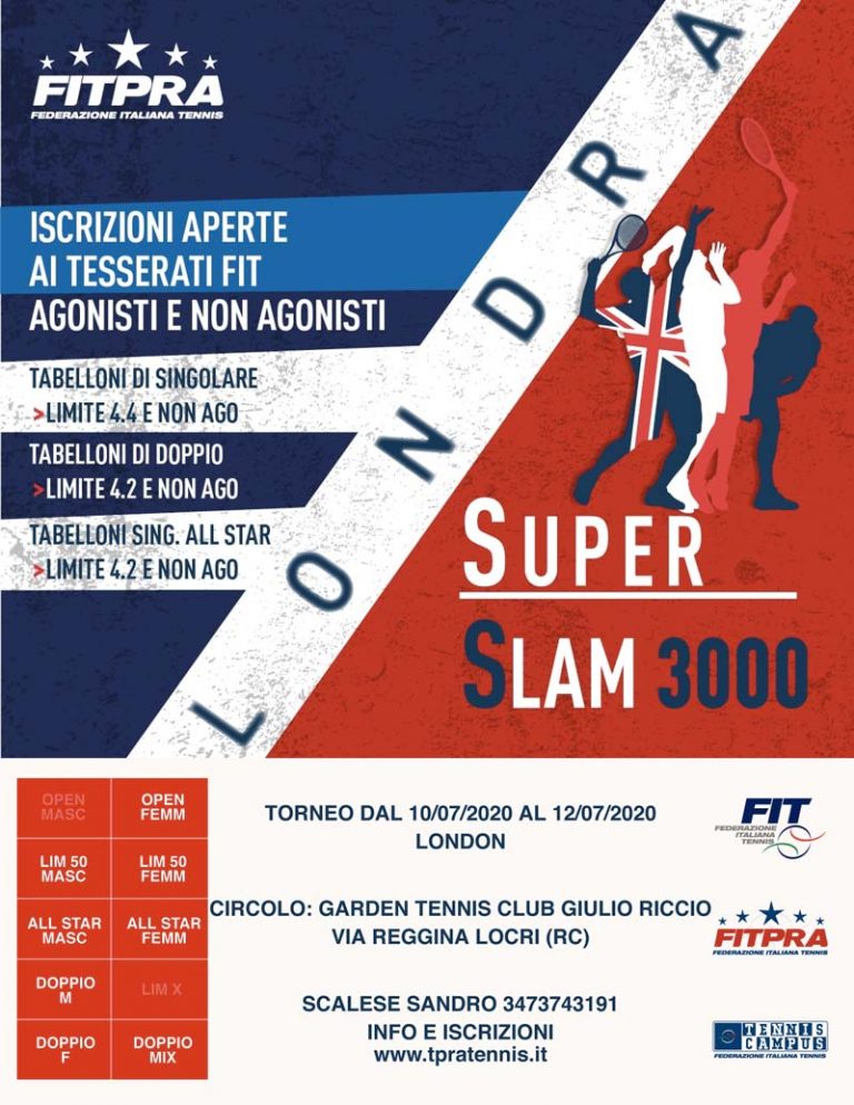 Torneo FITPRA – Londra Super Slam 3000 TC Garden Giulio Riccio Locri (RC)