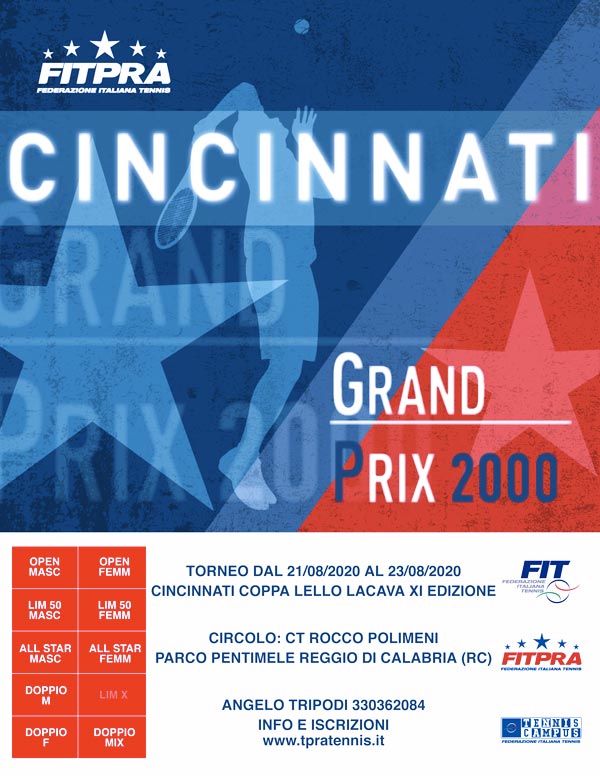 Torneo FITPRA – Cincinnati Grand Prix 3000 – Coppa Lello Lacava – Circolo Tennis Rocco Polimeni