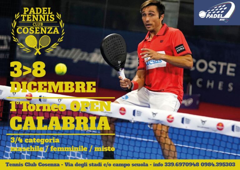 Padel Tennis Club Cosenza: 1° Torneo Open Calabria
