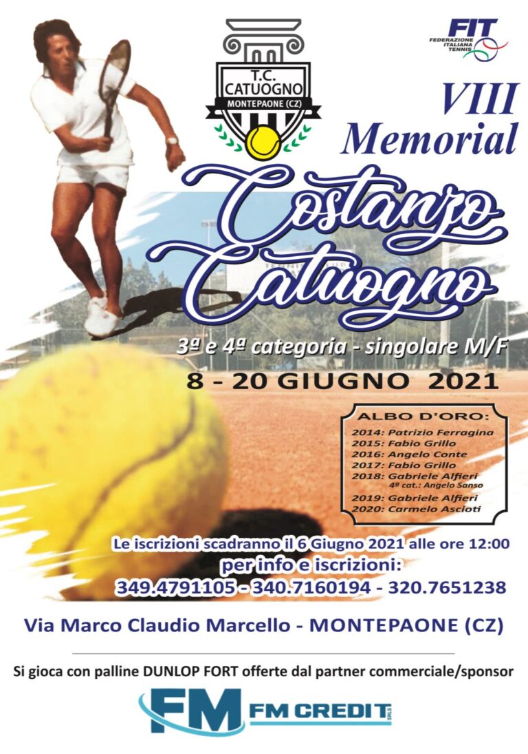 TC Catuogno: VIII Memorial Costanzo Catuogno
