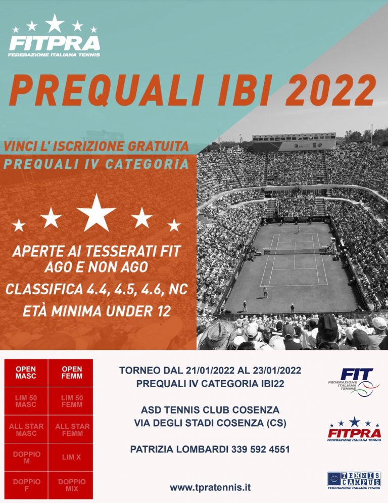 Tennis Club Cosenza: Prequali IBI 2022 IV Categoria