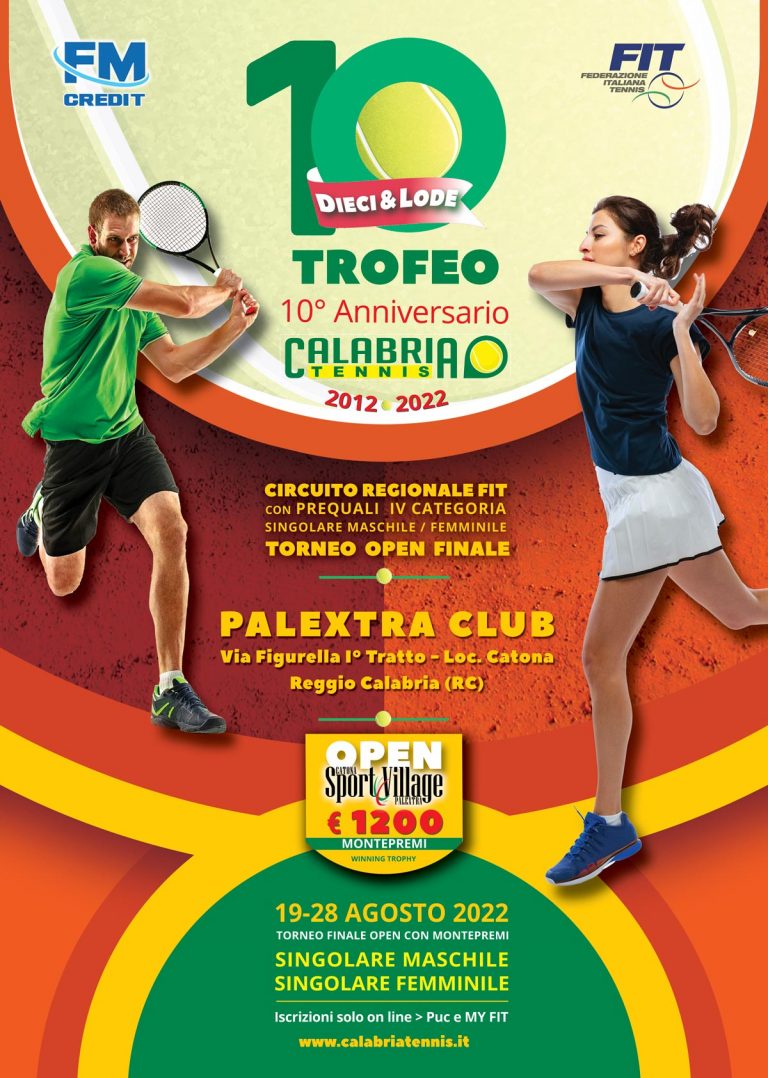 Palextra Club – Open 10 e Lode X Anniversario Calabria Tennis